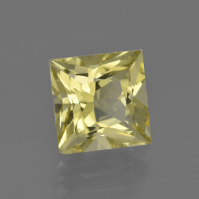 Quarzo naturale giallo da 3,82 ct, quadrato, VVS