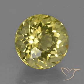 Quarzo Giallo dorato chiaro naturale da 6.60 ct, Rotondo, VVS