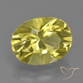 Quarzo Giallo chiaro naturale da 6.43 ct, Ovale, VVS-VS