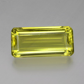 Quarzo Giallo limone naturale da 27.39 ct, Taglio smeraldo, VVS-VS