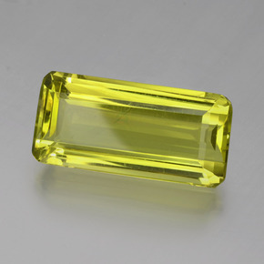 Quarzo Giallo limone naturale da 27.39 ct, Taglio smeraldo, VVS-VS