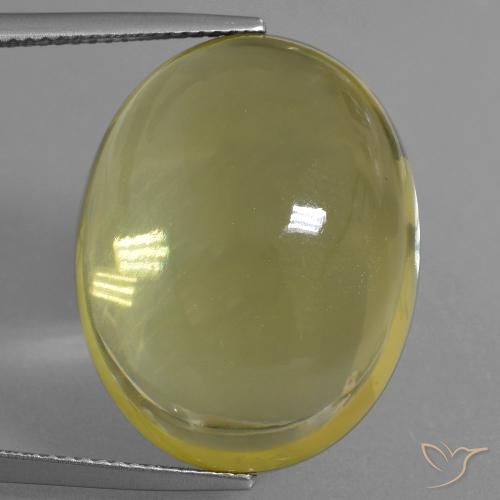 34.30ct Naturale Giallo chiaro Quarzo, Ovale, Trasparente