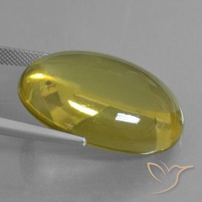 Quarzo Bombo Giallo naturale da 46.61 ct, Ovale, Trasparente
