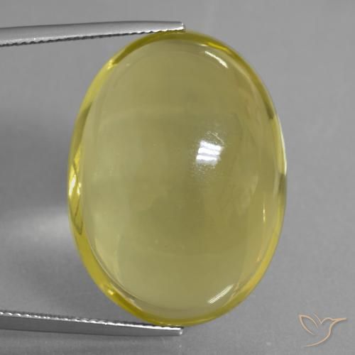 48.99ct Naturale Giallo medio-chiaro Quarzo, Ovale, Trasparente