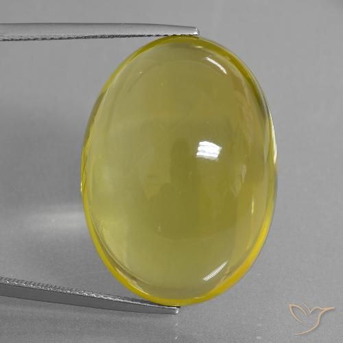 51.71ct Naturale Bombo Giallo Quarzo, Ovale, Trasparente
