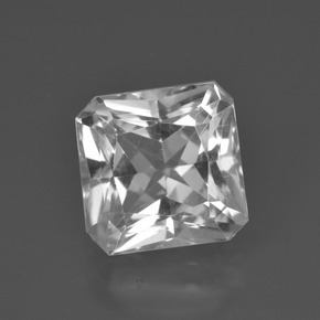 Quarzo naturale bianco da 4,73 ct, taglio smeraldo, VVS-VS