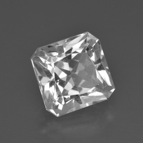 Quarzo naturale bianco da 4,73 ct, taglio smeraldo, VVS-VS