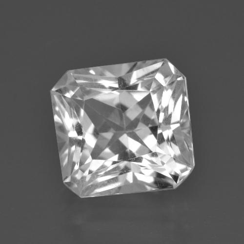 Quarzo naturale bianco da 5,67 ct, taglio smeraldo, VS