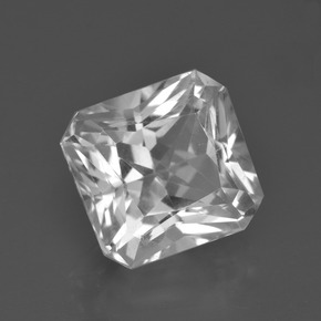 Quarzo naturale bianco da 5,67 ct, taglio smeraldo, VS