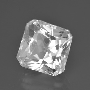 Quarzo naturale bianco da 6,22 ct, taglio smeraldo, VVS-VS