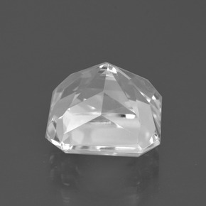 Quarzo naturale bianco da 6,22 ct, taglio smeraldo, VVS-VS