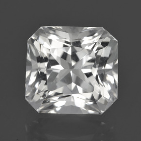 Quarzo naturale bianco da 6,73 ct, taglio smeraldo, VVS