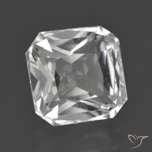 8.44ct Naturale Bianco trasparente Quarzo, Taglio smeraldo, VVS-VS