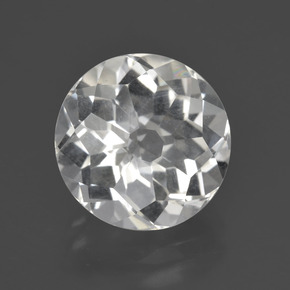 Quarzo naturale bianco da 5,69 ct, taglio rotondo, VVS-VS