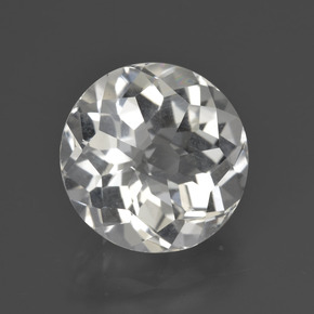Quarzo naturale bianco da 5,69 ct, taglio rotondo, VVS-VS