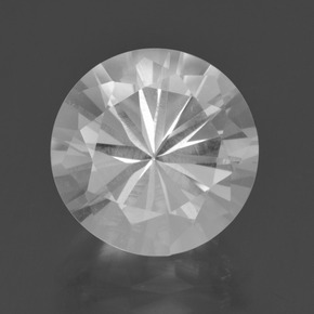 Quarzo naturale bianco da 5,71 ct, taglio rotondo, VVS-VS