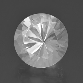 Quarzo naturale bianco da 5,71 ct, taglio rotondo, VVS-VS