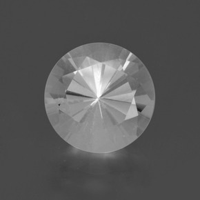 Quarzo naturale bianco da 3,06 ct, taglio rotondo, VVS-VS