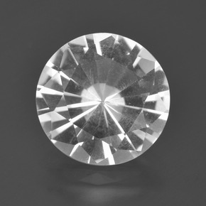 Quarzo naturale bianco da 5,03 ct, taglio rotondo, VVS-VS
