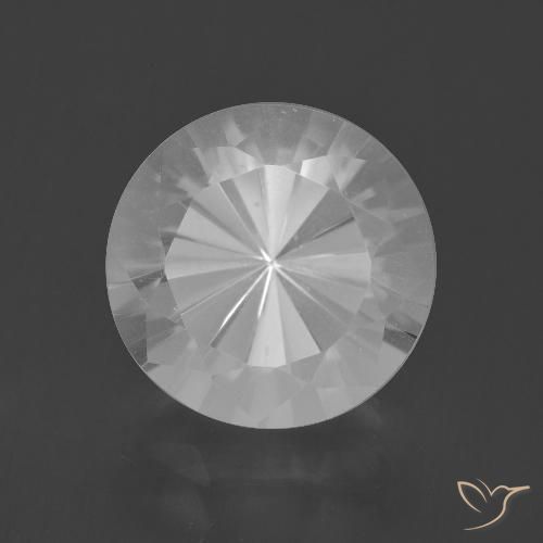 Quarzo naturale bianco da 5,81 ct, taglio rotondo, VVS
