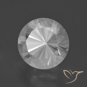 Quarzo naturale bianco da 5,81 ct, taglio rotondo, VVS
