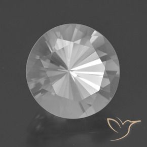 Quarzo naturale bianco da 6,33 ct, taglio rotondo, VVS