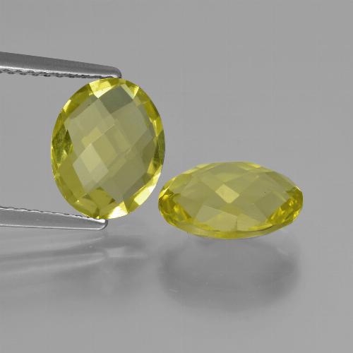 Quarzo naturale giallo da 4,54 ct, taglio ovale, VVS-VS