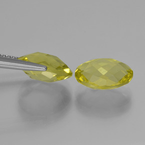 Quarzo naturale giallo da 4,54 ct, taglio ovale, VVS-VS