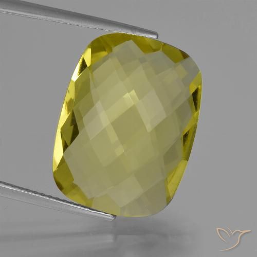 14.90ct Naturale Giallo chiaro Quarzo, Cuscino, VVS, Photo A
