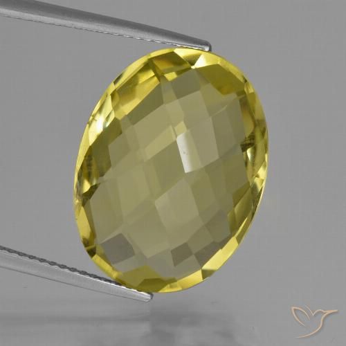 Quarzo Giallo Ananas naturale da 15.00 ct, Ovale, VVS-VS