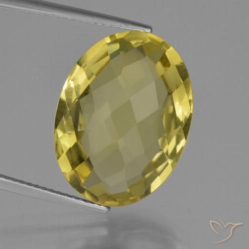 15.41ct Naturale Giallo chiaro Quarzo, Ovale, VS