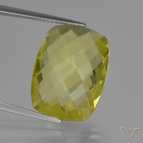Quarzo Giallo chiaro naturale da 14.01 ct, Cuscino, VVS