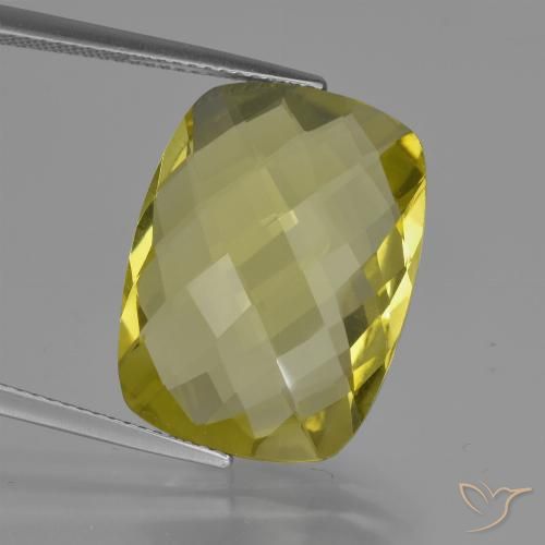 15.22ct Naturale Giallo chiaro Quarzo, Cuscino, VVS