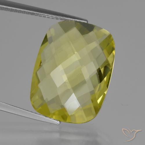 14.81ct Naturale Giallo chiaro Quarzo, Cuscino, VVS