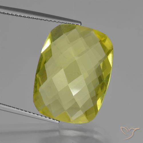 14.91ct Naturale Giallo chiaro Quarzo, Cuscino, VVS