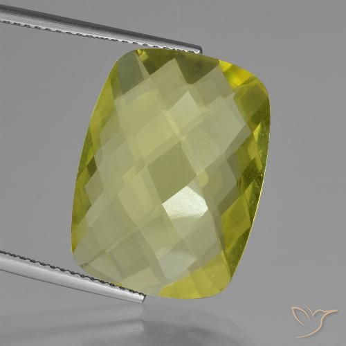 14.86ct Naturale Limone giallo Quarzo, Cuscino, VVS
