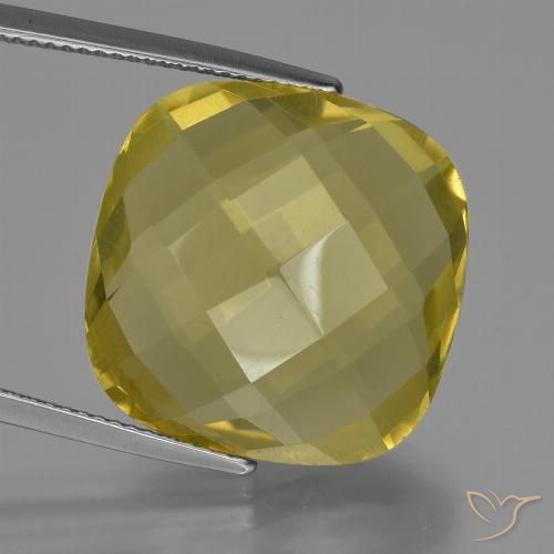 24.24ct Naturale Giallo chiaro Quarzo, Cuscino, VVS