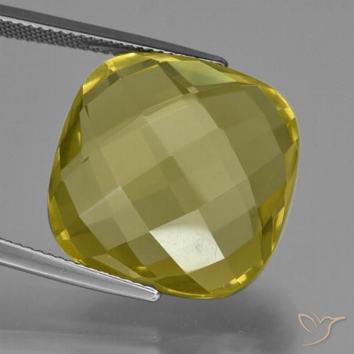 28.20ct Naturale Giallo chiaro Quarzo, Cuscino, VVS