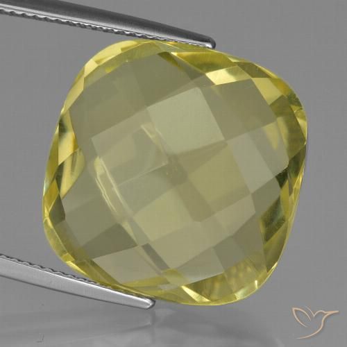 26.65ct Naturale Giallo Ananas Quarzo, Cuscino, VVS