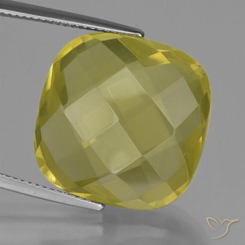 26.94ct Naturale Giallo medio-chiaro Quarzo, Cuscino, VVS