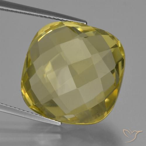27.43ct Naturale Giallo chiaro Quarzo, Cuscino, VVS