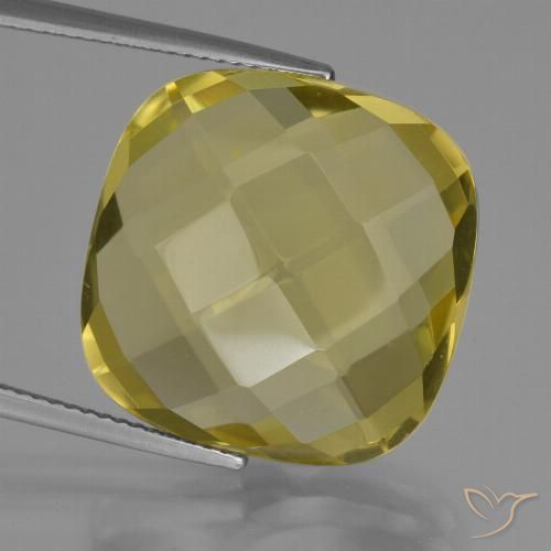 27.07ct Naturale Giallo Ananas Quarzo, Cuscino, VVS-VS