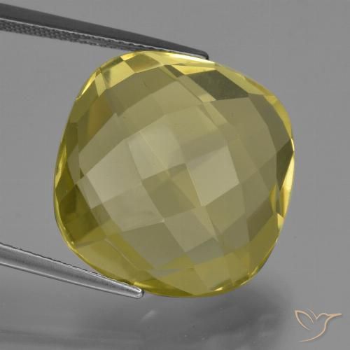 27.25ct Naturale Giallo chiaro Quarzo, Cuscino, VVS-VS