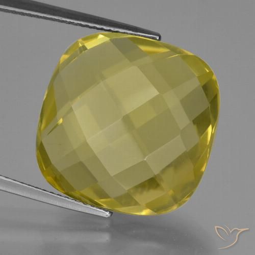 27.14ct Naturale Giallo chiaro Quarzo, Cuscino, VVS-VS
