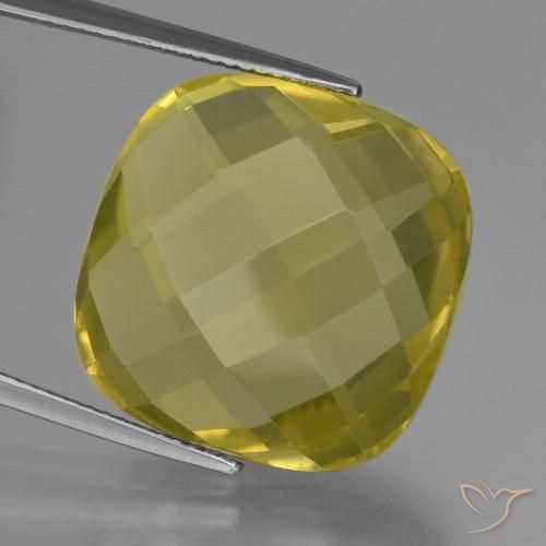 25.93ct Naturale Giallo medio-chiaro Quarzo, Cuscino, VVS-VS