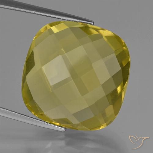 25.37ct Naturale Giallo Ananas Quarzo, Cuscino, VVS