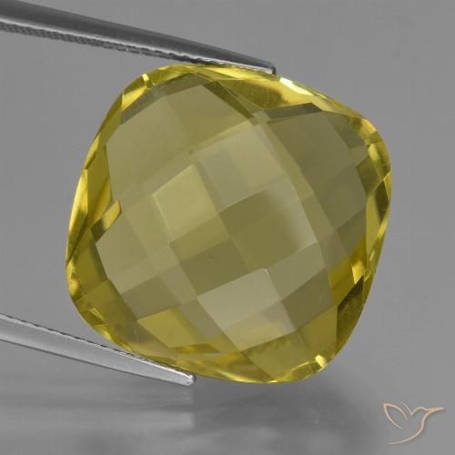 26.11ct Naturale Giallo medio-chiaro Quarzo, Cuscino, VVS-VS