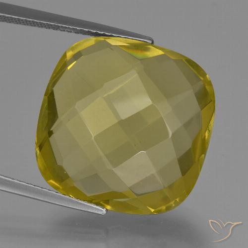 27.26ct Naturale Giallo Ananas Quarzo, Cuscino, VVS