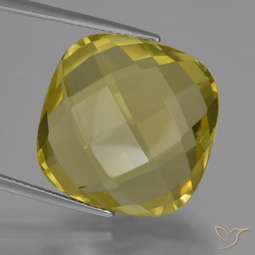 26.60ct Naturale Giallo chiaro Quarzo, Cuscino, VVS