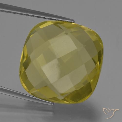 27.19ct Naturale Giallo chiaro Quarzo, Cuscino, VVS-VS